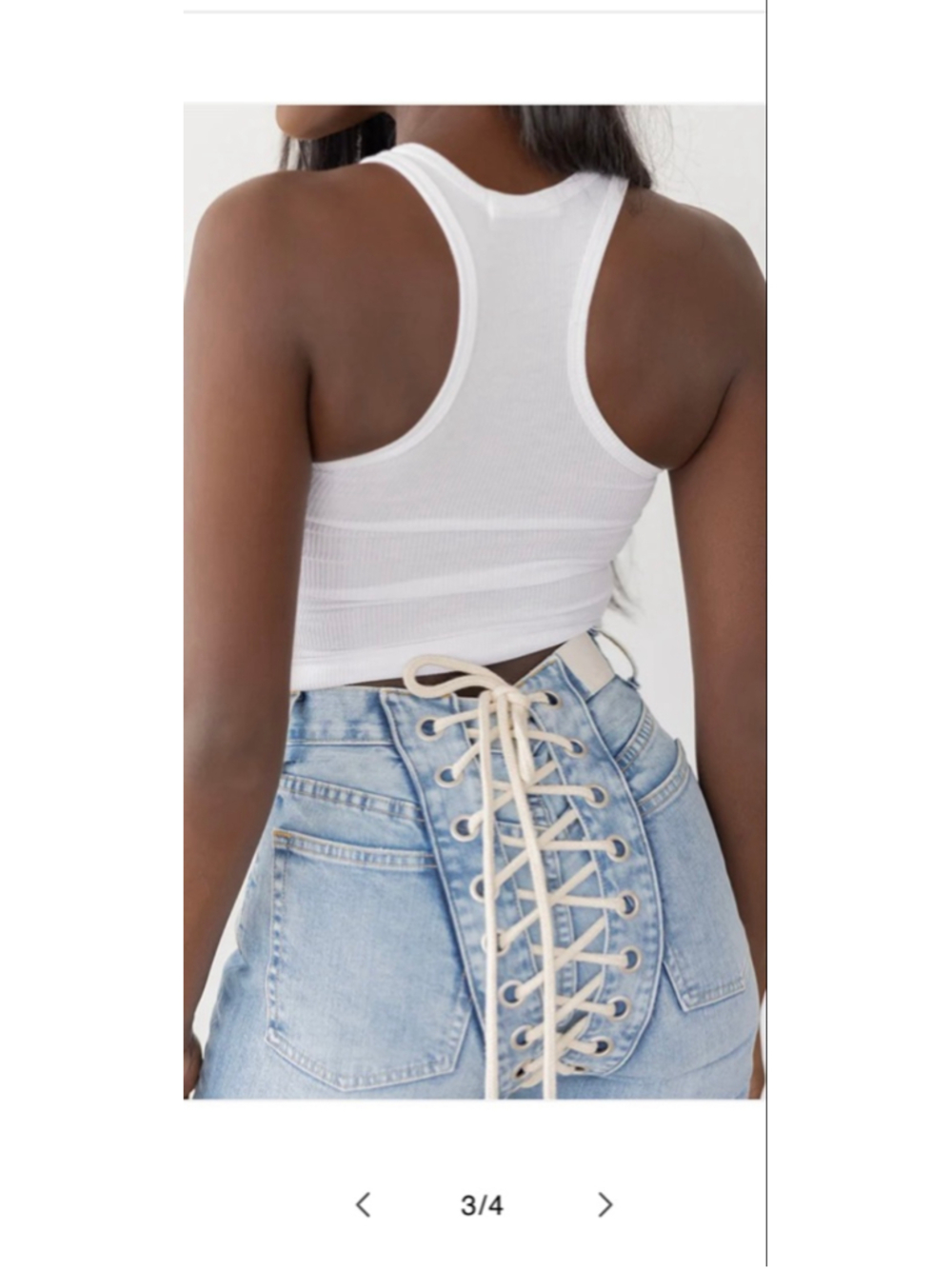 Women's SAMARIA LEAH SIGNATURE LACE-UP 'LEAH' JEANS Light Blue Size 29 - Picture 3 of 16